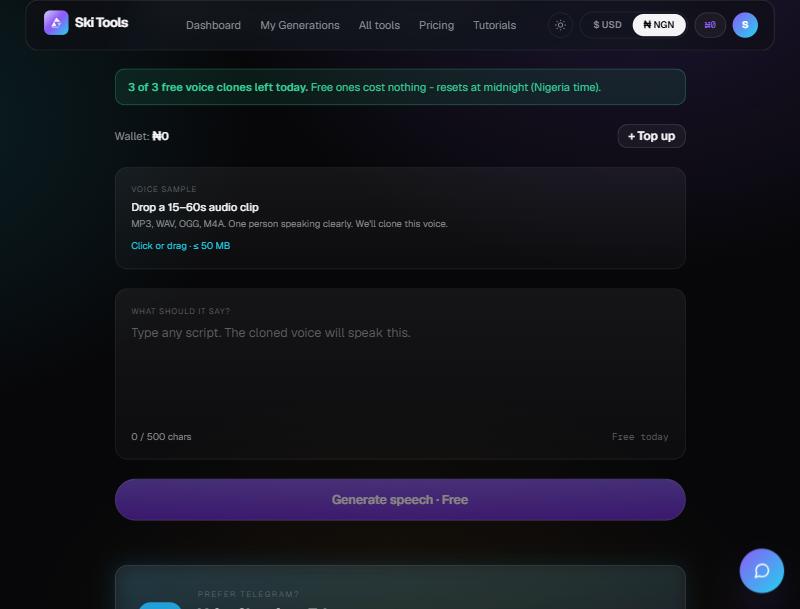 Voice Clone step 2: Add a voice sample